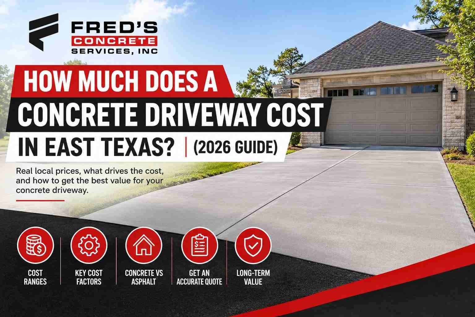 concrete driveway installation East Texas clay soil subgrade preparation